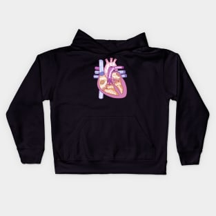 Anatomical heat - human heart Kids Hoodie